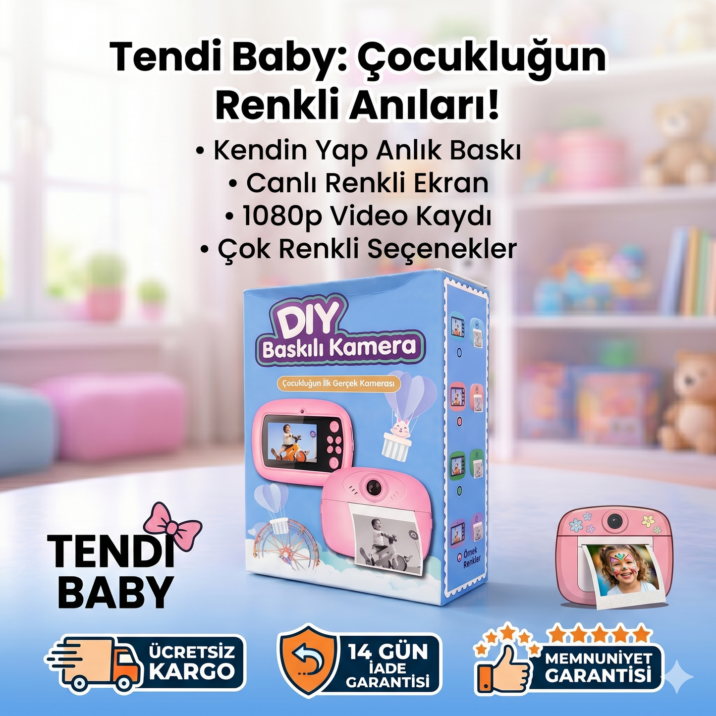 Termal Baskılı Çocuk Fotoğraf Makinesi (Anında Çıktı)
